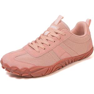 UBFEN Sneakers Barefoot Shoes for Womens Mens Minimalist Trail Running Hiking Comfortable Walking Pink Size US 7.5 Women/5.5 Men
