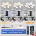 30" Ceiling Fan with Lights Remote Control, Modern Low Profile Flush Mount Ceiling Fan with Lights Dimmable Ceiling Fans 3 Color 6 Speed for Bedroom Living Dining Room Kitchen - White