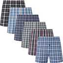 JupiterSecret Men's Underwear Woven Boxers for Men Pack Cotton Boxer Shorts Elastic Waistband 3XL