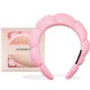 Ayesha Spa Headband for Women Sponge Headband for Washing Face Clouds Soft Hairband Skincare Makeup Headbands for Women Girls Shower Makeup Skincare (Pink)