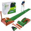 Portable Golf Putting Mat with Auto Ball Return - Practice Putting Green Training Mat for Indoor and Outdoor, Home, Backyard, Office - Golf Gifts for Party Game