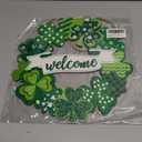 Wooden St. Patrick's Day Decoration Shamrock Door Wreath for Front Door Sign Wall Signs Shamrock Clover Spring Decoration, Irish Sign Welcome Hanging for Home Decor Party Outdoor Indoor Supply