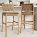 Nathan James Set of 2 Cohen Faux Leather Barstool Brown