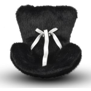 Mini Doll Car Seat for 17cm Dolls, Clip-On Air Vent Safety Seat with Soft Plush Cushion and ABS Base, Cute Car Decoration & Display Stand for Collectors and Toy Fans, Black