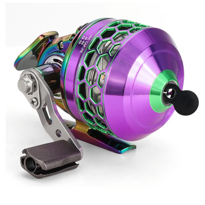Sougayilang Spincast Fishing Reel,High Speed 3.9:1 Gear Ratio,Trouble-Free Push-Button Bait Casting Design and Reversible Handle for Left/Right Retrieve,Pre-Spooled with Monofilament Line