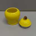 Amosfun Tea Storage Jar Ceramic Canister Yellow Lid Sealed Storage Solution for Household
