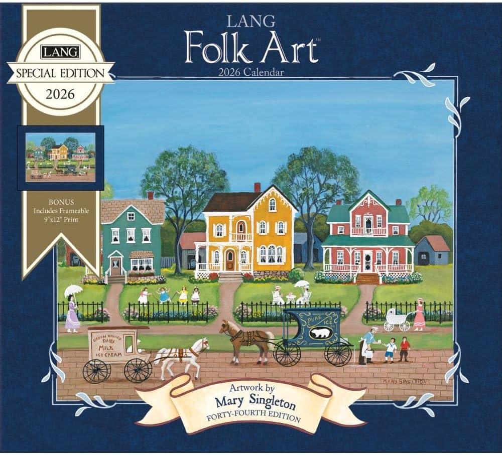 Lang, Lang Folk Art Special Edition 2026 Wall Calendar, 13.4'' X 12'', 12-Month Calendar with Stapled Binding