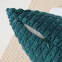 Kevin Textile Throw Pillow Covers Soft Corduroy Decorative Set of 2 Boho Striped Pillow Covers Pillowcases Farmhouse Home Decor for Couch Bed Sofa Living Room 22x22 Inch Teal Blue
