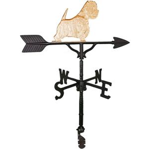 Montague Metal Products 32-Inch Weathervane with Gold West Highland White Terrier Ornament