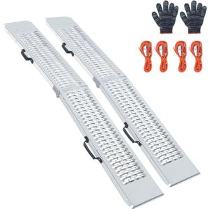 81.88 inches Long and 10.55 inches Wide Heavy Duty Folding Loading Ramp, 1500lb Capacity, Motorcycle; Lawn Mower; Snow Plough; Bikes; ATV; UTV; Golf Carts,Circular Hole, Pack of 2