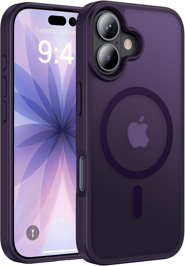 RIOBIO Magnetic for iPhone 17 Case [Compatible with MagSafe][Military-Grade Protection] Heavy Duty Protective for iPhone 17 Phone Case, Slim Frosted Matte Case for iPhone 17, Purple