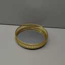 Mirror Vanity Tray, 9.8" Jewelry Trinket Tray, Gold Decorative Tray for Dresser Bathroom Tray Storage Perfume Organizer for Bedroom