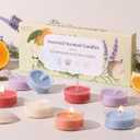 DEVI Assorted Scented Tea Lights Candles 10 Pack, 3.5-4 Hours Natural Palm Tea Candles Bulk for Home Scented, Highly Scented Small Votives with Essential Oils for Home Aromatherapy, Baby Shower Favors