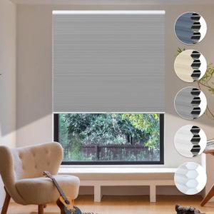 HOMEDEMO Blackout Cellular Shades Cordless, Honeycomb Shade Blinds, Thermal Insulated Noise Reduction for Windows Inside & Outside Mount Grey-Blackout 24" W x 64" H