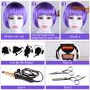 PLULON 12Pieces Colorful Wigs, Party Wigs and Sunglass Set, Neon Short Bob Wig Sunglass Pack Costume Colorful Cosplay Wig Daily Party Hairpieces Bachelorette Halloween Costume