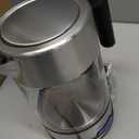 Basics Electric Kettle with Glass Carafe for Tea and Coffee, Fast Boiling, Auto ShutOff, BoilDry Protection, Temperature Control, Removable Filter, 1 Liter, 1500W, BPAFree