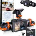 Full View Car Dashcam Wireless System 360 Car DVR WiFi 4 Channel Dash Cam Video Recorder Camera for Cars, Front and Rear Inside with Infrared Lamps Night Vision (64G)