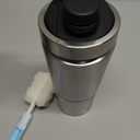 304 Stainless Steel Protein Mixer Cup, Single Layer with Bottom Powder Storage, 2 Sections, Detachable Strainer, Easy-Carry Handle, [27oz]