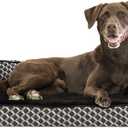Furhaven Orthopedic Dog Bed for Large/Medium Dogs w/ Removable Bolsters & Washable Cover, For Dogs Up to 55 lbs - Plush & Woven Decor Comfy Couch Sofa - Diamond Brown, Large