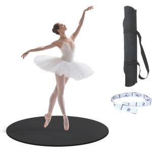 30.7'' Portable Dance Floor Mat for Ballet & Tap Training - 1.3cm Thick Turning Board for Dancers, Ideal Figure Smooth Practice Mat with Non-Slip Surface for Pirouette & Dance Exercises