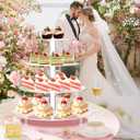 Jusalpha Large 4 Tier Cupcake Stand,Acrylic Round Cake Stand Dessert Tower Tea Party Serving Platter, Cupcake Tree Wedding Party Dcor, Stand with Rod Feet (4RF)