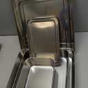 Tioncy 3 Set Stainless Steel Cake Pan with Lid 13/11/9 Inch Rectangle Sheet Baking Pan with Covers Bakeware with Lids for Cakes Breads Casseroles Fish Vegetables and More