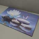 ARTZGX Blue Zen Wall Art Lotus Flower Canvas Spa Stone Pictures for Bathroom Wall Decor Meditation Butterfly Painting Frame(Zen - A 16.00" x 24.00")