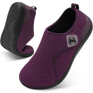 Womens Walking Shoes Comfortable Wide Diabetic Shoes Adjustable Zero Drop Edema Shoe Breathable Neuropathy Nursing Shoes Casual Wide Width Sneakers (Purple)