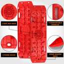 OULEME Off-Road Traction Boards with Jack Lift Base, Recovery Board for Sand, Mud, and Snow Tracks - Tire Traction Pads for RV Truck Jeep SUV (Red)
