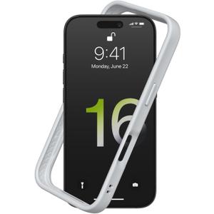 RhinoShield Bumper Case Compatible with iPhone 16 Pro | CrashGuard - Shockproof Slim Design Protective with Military Grade Drop Protection - Platinum Gray