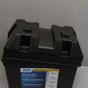 Camco Large Battery Box with Straps and Hardware - Group 27, 30, 31 |Safely Stores RV, Automotive, and Marine Batteries | Measures Inside 7-1/4" x 13-1/4" x 8-5/8" | (55373), Black