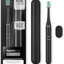 Aquasonic Icon ADAAccepted Rechargeable Toothbrush | Magnetic Holder & Slim Travel Case | 2 Brushing Modes & Smart Timers | Gentle MicroVibrations(Onyx)