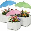 Garden Plant Umbrellas for Outdoor Plants, 24'' Upgraded Plant Shade Umbrella, 39.4'' Higher Sun Protection Cover Umbrellas with Windproof Base for Patio, Flower Pots, Garden Beds, Potted Plants