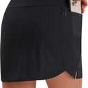 KPSUN Women's Swim Skirt with Pockets Tummy Control Bathing Suit Bottoms High Waisted Stretchy Athletic Swimsuit Skirts 2025 (Medium, Black)