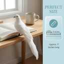 2pcs White Bird Ornaments - 9 Inch Clip-on Fake Doves for Christmas Tree - Artificial Feathered Bird Decor for Wedding & Memorial Home Figures