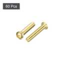 uxcell Brass Machine Screws, M4x20mm Phillips Pan Head Fastener Bolts for Furniture, Office Equipment, Electronics 60Pcs