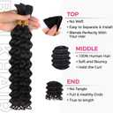 Lashey Human Braiding Hair Deep Wave Bulk Human Hair for Braiding 100% Virgin Hair Bulk 100g 2 Bundles/Pack No Weft Human Hair Extensions For Boho Braids Knotless Braid Box Braid Natural Black 18 Inch