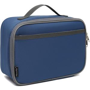 FlowFly Kids Lunch box Insulated Soft Bag Mini Cooler Back to School Thermal Meal Tote Kit for Girls, Boys,Cyan (Navy)