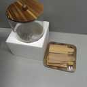 1 Gallon Glass Drink Dispensers: Beverage Dispenser For Parties With Wood Stand, Large Water Drink Dispensers With Stainless Steel Spigot, Ideal for Lemonade,Juice, Tea, and Party Drinks