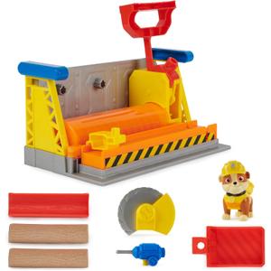 Rubble & Crew, Rubbles Workshop Playset, Construction Toys with Kinetic Build-It Sand & Rubble Action Figure, Kids Toys for Boys & Girls Ages 3+