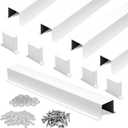 Moxweyeni 5 Pack 4×4 Inch x 3.3 Ft (16.5 Ft Total) Metal Line Set Cover Kit, White Metal Decorative Ac Pipe Line Set Cover Kit for Ductless Mini Split Accessories, Central Air Conditioner, Heat Pump