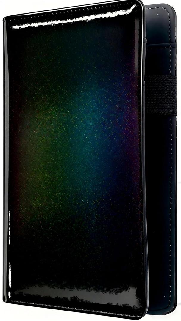 Server Book with 2 Zipper Pockets, Leather Server Books for Waitress, Waiter Book, Sturdy Waitress Book with Money Pocket and Zipper, Servers Book Waitress Accessories Fit Server Apron, Glitter Black