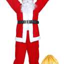 Boys Santa Costume 6PCS Child Kids Velvet Santa Claus Costume for Boys Christmas Suits