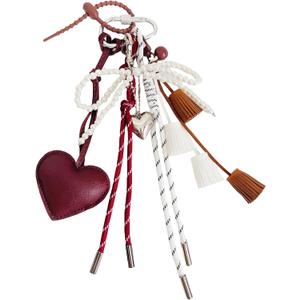 QTMY Heart Tassel Bow Beaded Braided Keychain Bag Charms for Handbag Purse Backpack Accessories Bogg Bag,369