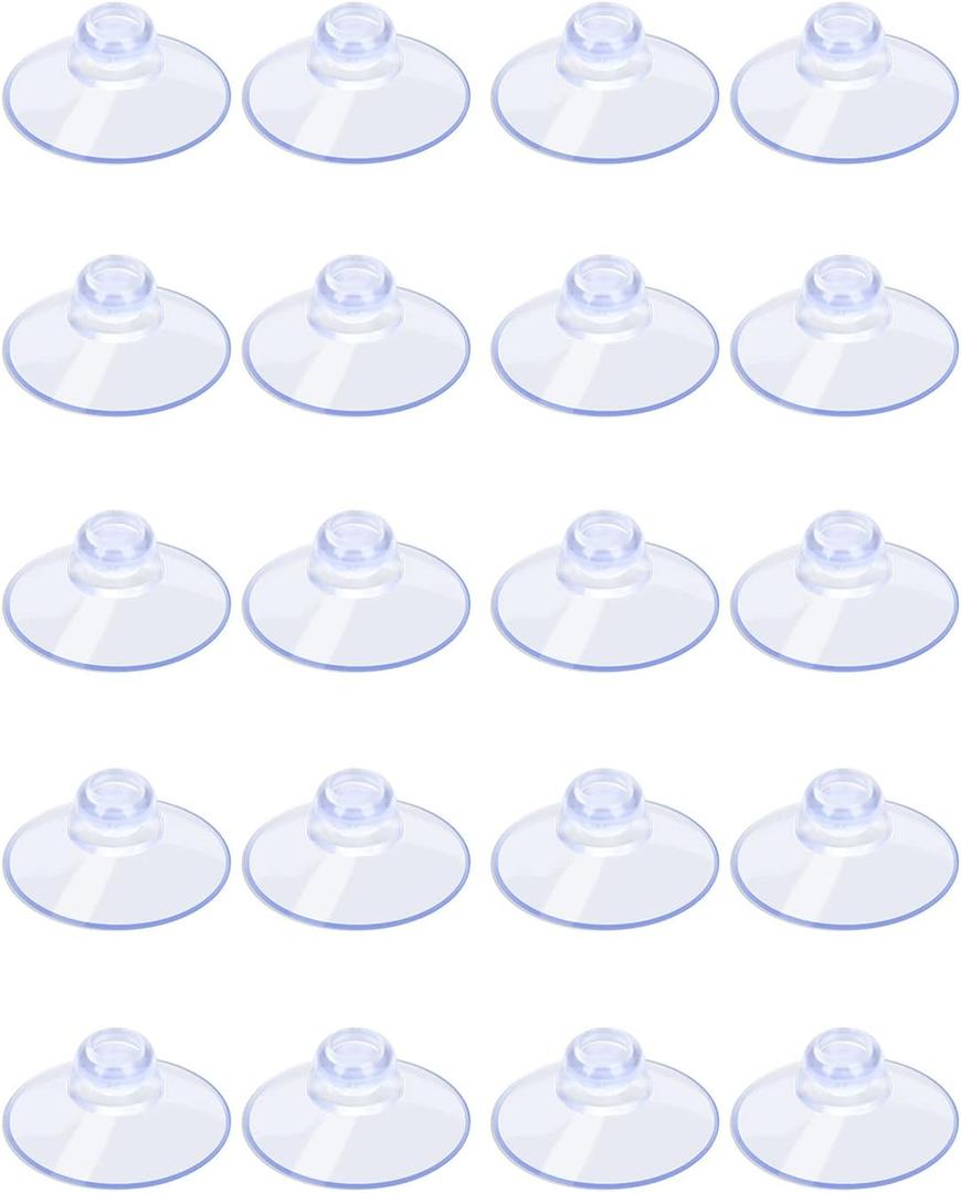 AQUANEAT 20 Packs Suction Cups 1.2 Inch Clear Sucker Pads Without Hook for Glass Home Organization Decoration
