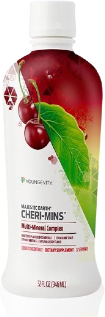 Youngevity Cheri-Mins Plant Derived Liquid Minerals - Great Tasting Formula - 77+ Natural Unaltered Trace Minerals - Colloidal Form Humic Shale (32 Fl Oz)