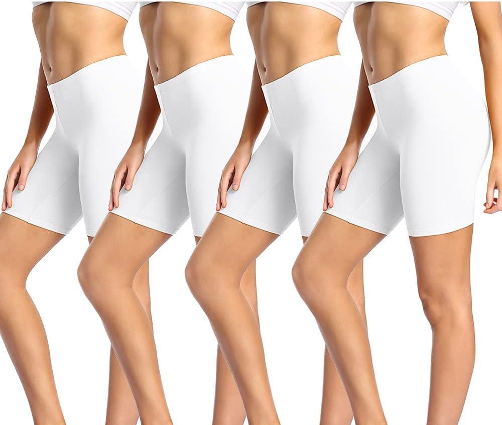 wirarpa Women's Cotton Boy Shorts Underwear Anti Chafing Soft Biker Short Plus Boy Shorts Panties 4 Pack S