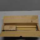 Gold Wrap Around Curtain Rods:5/8" Small Blackout Adjustable Window Curtain Rod for Bedroom Kitchen Apartment Renter Friendly,Room Darkening Curved Drapery Rods Easy Install,Brass Golden 66-120"