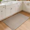 Sunfly 2x3 Entryway Rug with Non Slip Rubber Backing Beige