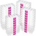 38 Pack 10 Grid Plastic Jewelry Organizer Box, 5 x 2.5 Inch Plastic Box with Removable Dividers Clear Divider Storage Boxes for Beads, Jewelry and DIY Crafts